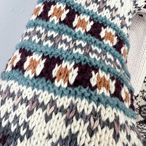 Vintage Jennifer & Co Chunky Hand Knitted Cardigan Size M Nordic Southwestern - Picture 5 of 11